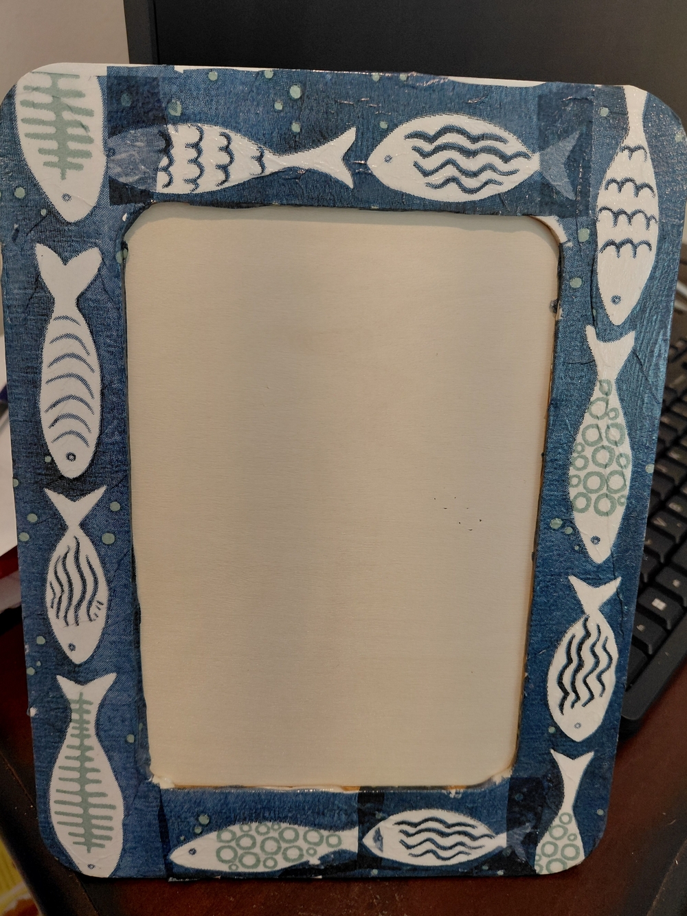 Nautical Fish Pattern Blue Photo Frame